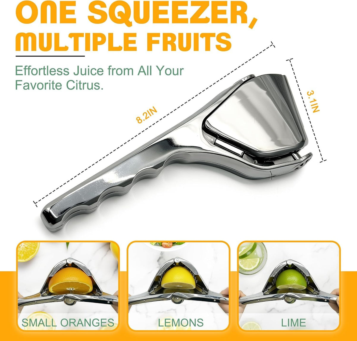 Stainless Steel Lemon & Lime Squeezer – Heavy-Duty Citrus Juicer