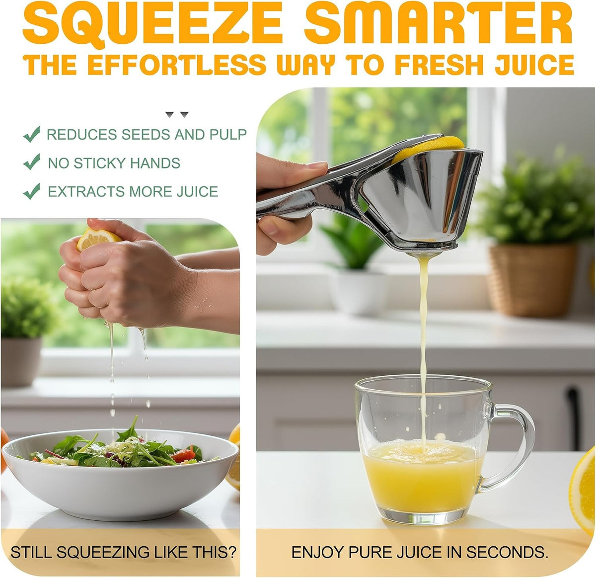 Stainless Steel Lemon & Lime Squeezer – Heavy-Duty Citrus Juicer