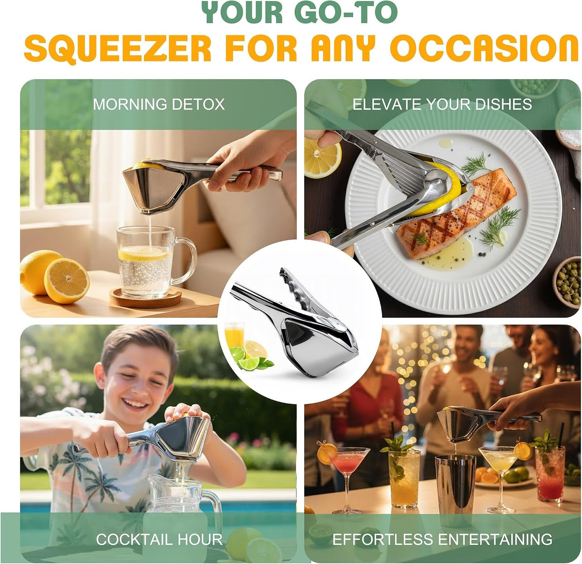Stainless Steel Lemon & Lime Squeezer – Heavy-Duty Citrus Juicer