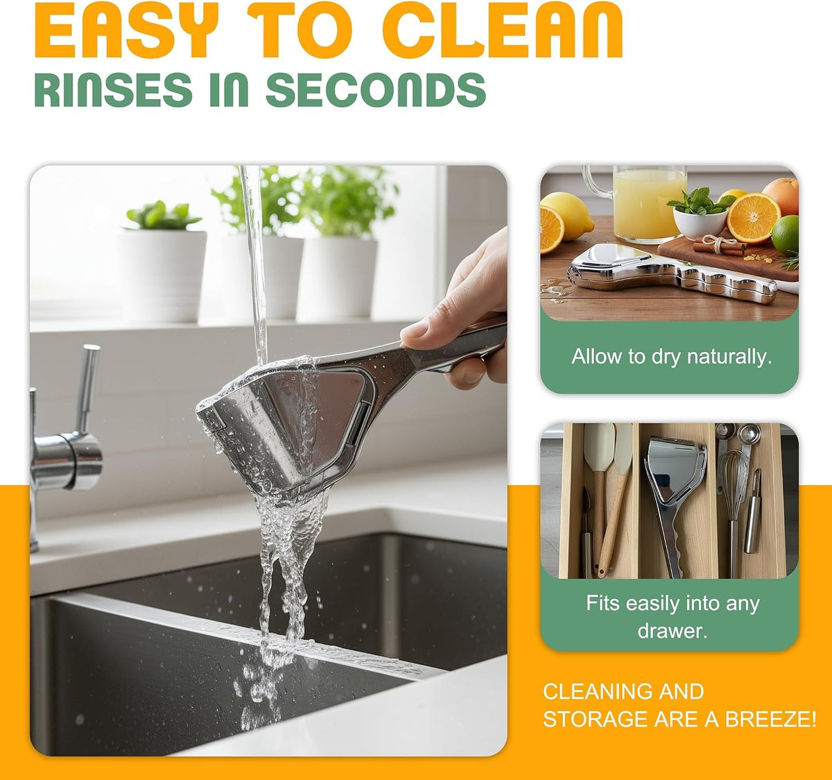 Stainless Steel Lemon & Lime Squeezer – Heavy-Duty Citrus Juicer